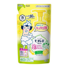 Kao Biore U Foaming Body Wash Fresh Citrus пенное мыло для тела для детей и взрослых, сменный блок 480 мл для дозаторов-пенообразователей