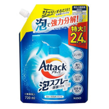 Kao Attack Antibacterial Plus піна-спрей для видалення плям перед пранням, поповнення 720 мл