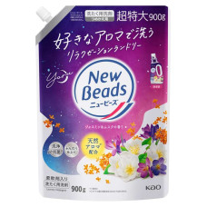 Kao New Beads Jasmine & Musk жидкое средство для стирки, запасной блок 900 г
