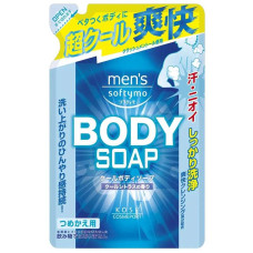 KOSE Men's Softymo Cool чоловіче рідке мило для тіла з ментолом, поповнення 400 мл
