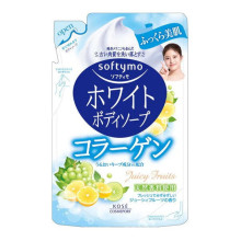 KOSE Softymo White Body Soap гель для душа с коллагеном, запасной блок 420 мл