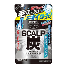 KOSE Men's Softymo Rinse-in мужской шампунь для объема, с древесным углем, запасной блок 400 мл
