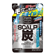 KOSE Men's Softymo Rinse-in чоловічий шампунь для об'єму, з вугіллям, поповнення 400 мл
