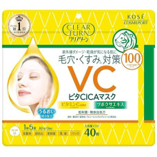 KOSE Clear Turn Vita CICA зволожувальна маска з вітаміном С 40 шт