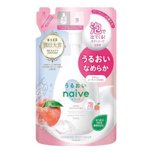 Kracie Naive Moisturizing пінне зволожуюче мило для тіла з екстрактом листя персика, поповнення 480 мл для дозаторів-піноутворювачів