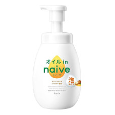 Kracie Naive Oil-in пенное мыло для тела с маслами ши и жожоба, 600 мл