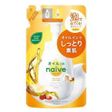 Kracie Naive Oil-in пенное мыло для тела с маслами ши и жожоба, запасной блок 480 мл для дозаторов-пенообразователей