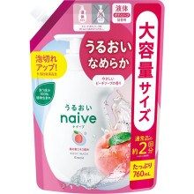 Kracie Naive Body Soap рідке мило для тіла Рeach з екстрактом листя персика, поповнення 760 мл
