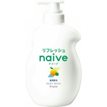 Kracie Naive Body Soap Refresh Sea Mud рідке мило для тіла з морською глиною, 530 мл