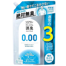 LION Soflan Premium Deodorizer Ultra Zero кондиціонер для білизни, захист від неприємних запахів, аромат мила, поповнення 1200 мл
