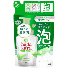 LION Hadakara Foam пінне мило для тіла зволоження та гладкість шкіри, поповнення 420 мл для дозаторів-піноутворювачів