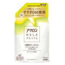 LION Acron Premium Green Citrus жидкость для стирки деликатных тканей без полоскания, сменный блок 650 мл