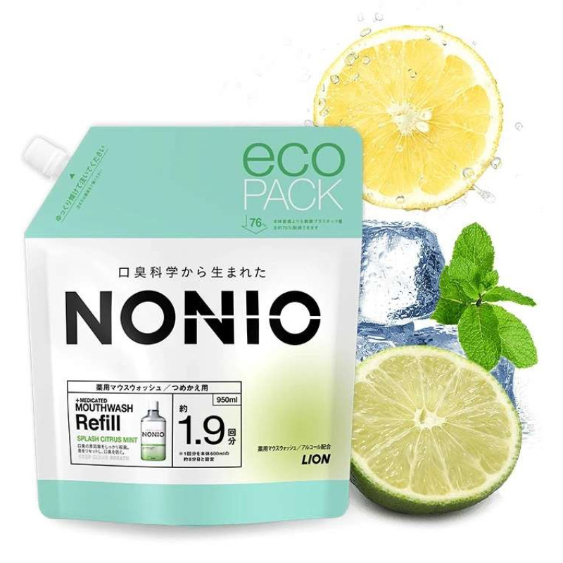 LION NONIO ополаскиватель для полости рта цитрусовая мята, запасной блок 950 мл