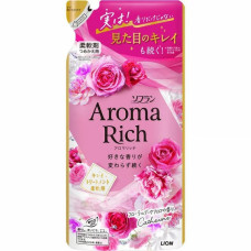 LION Soflan Aroma Rich Catherine парфюмированный кондиционер для белья, аромат цветов и фруктов, запасной блок 380 мл