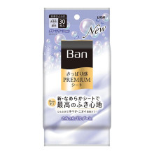 LION Ban Premium Refreshing Sheets Powder влажные салфетки с пудрой, аромат мыла, 30 шт