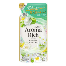 LION Soflan Aroma Rich Ellie парфюмированный кондиционер для белья, аромат свежего букета, сменный блок 380 мл
