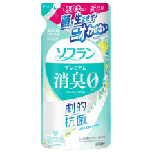 LION Soflan Premium Deodorizer кондиционер для белья, аромат свежей зелени, запасной блок 380 мл