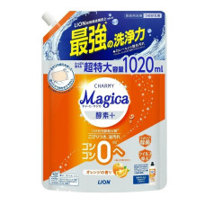 LION Charmy Magica Enzyme+ засіб для миття посуду з ферментами, аромат апельсина, поповнення 1020 мл