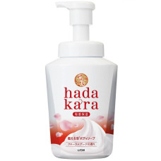 LION Hadakara Foam увлажняющее пенное мыло для тела с цветочным ароматом, 550 мл