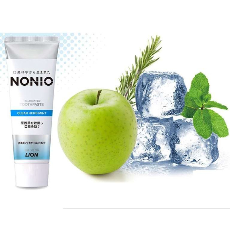 LION Nonio Clear Herb Mint зубная паста для свежести дыхания, мята с травами, 130 г