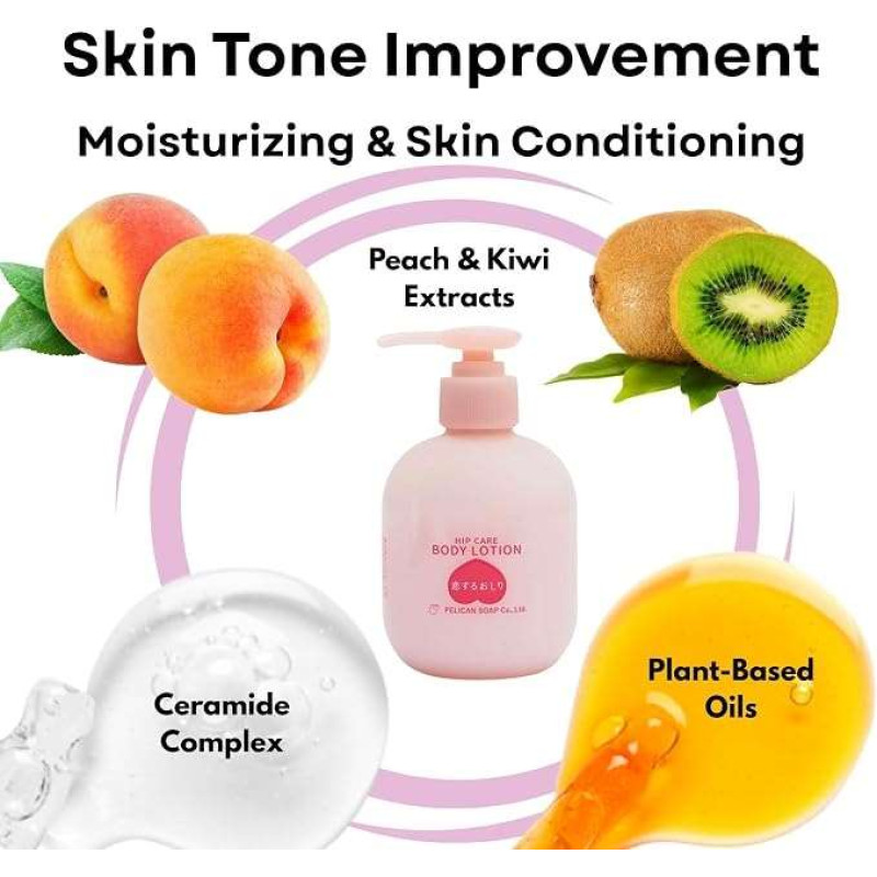 Pelican Koisuru Oshiri Hip Care Lovely Butt лосьйон для догляду за стегнами та сідницями з ароматом персика, 200 мл